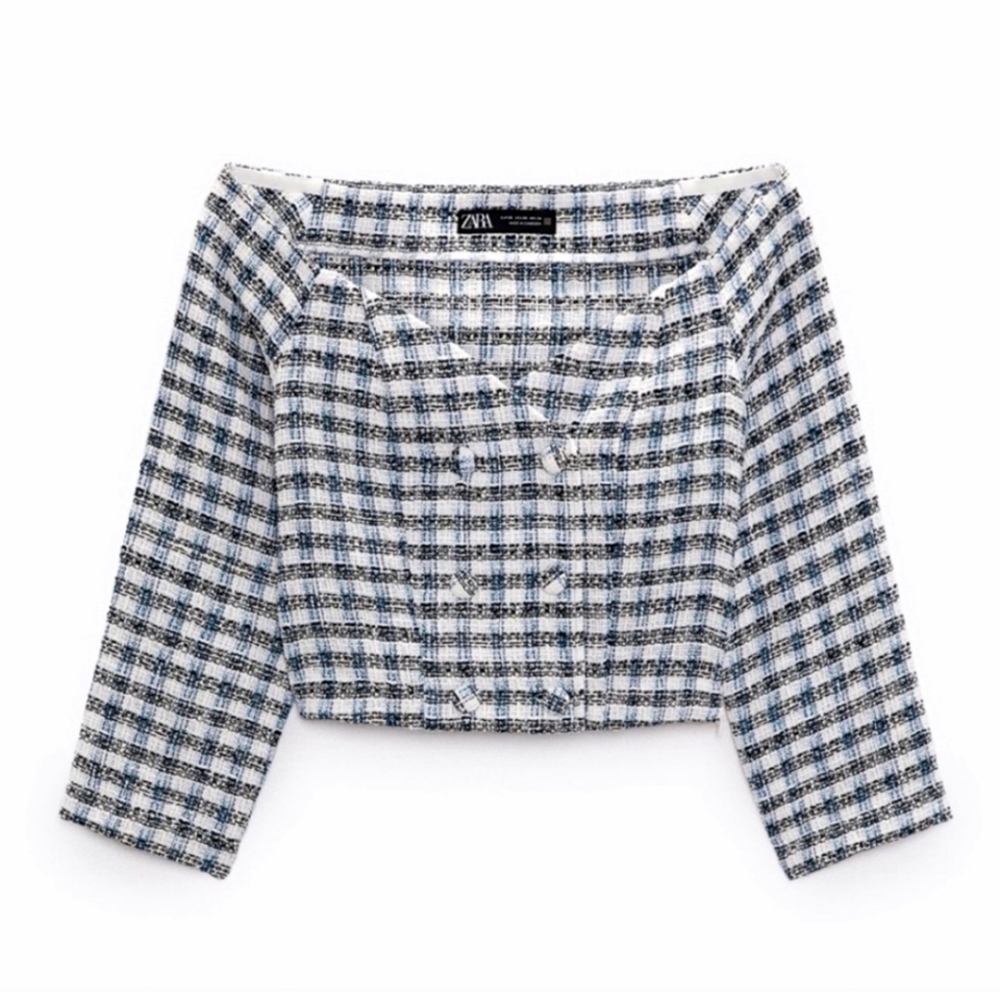Zara Tweed Crop Top